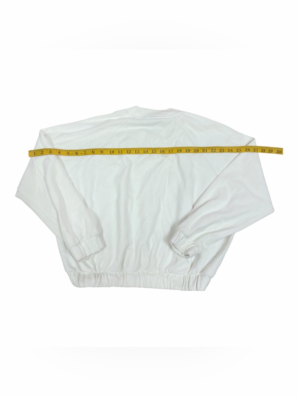 adidas White Women's Cropped Crewneck Sweatshirt with Logo - Picture 5 of 11